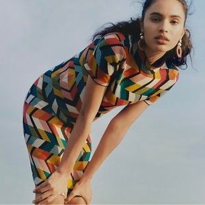 Anthropologie Maeve Cropped Geometric Sweater Top